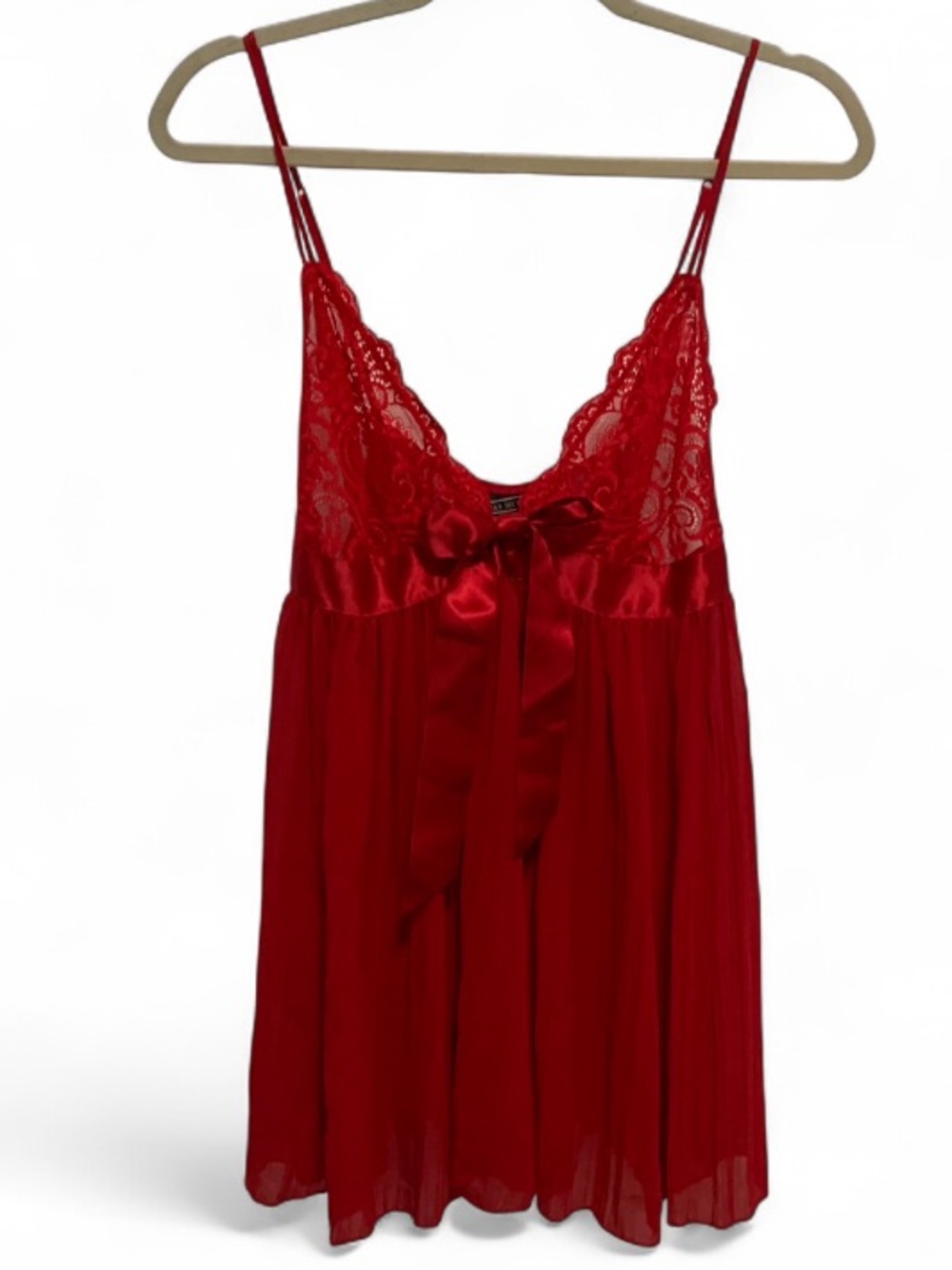 Victoria’s Secret Red Lace & Satin Babydoll Chemise Tank Top